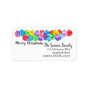 Etiqueta Merry Christmas handpainted watercolor label