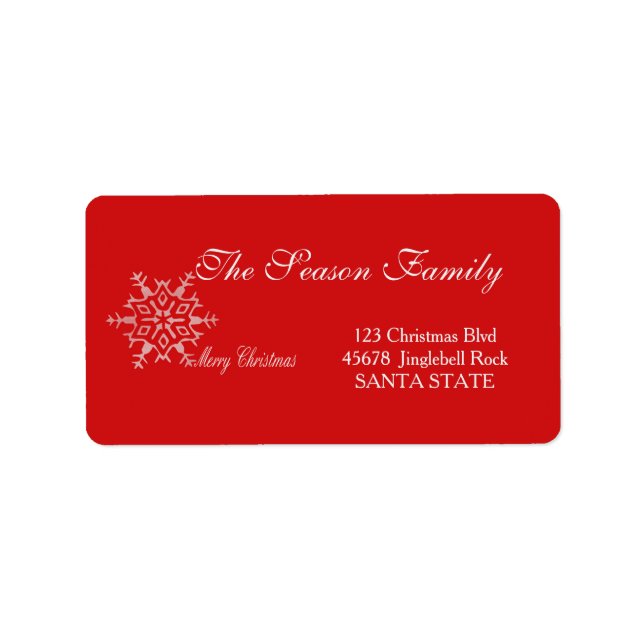 Etiqueta Merry Christmas Holiday Address Label (Frente)