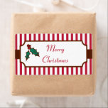 Etiqueta Merry Christmas Holly Labs<br><div class="desc">Holly y bayas decoran estas etiquetas de vacaciones. Usar estas etiquetas de vacaciones en tarjetas de Navidad,  regalos,  artesanías,  artículos horneados,  artículos de cocina,  álbumes,  dulces,  dulces para Navidades,  etc...  El diseño es de arte original.</div>
