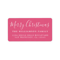 Merry Christmas Hot Pink Return Address
