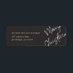 Etiqueta Merry Christmas Mailing Label<br><div class="desc">Modern black and white Merry Christmas script return address mailing label.</div>