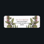 Etiqueta Merry Christmas Mistletoe Wreath Return Address<br><div class="desc">Se ha coloreado una corona de bonito de mistletoe blanco y negro para hacer que este divertido, casual Navidad de puntos de polka rosa devuelva la etiqueta de dirección. El color rosa polvoriento y el verde suave le dan un toque moderno a los colores Navidades tradicionales. Excelentes etiquetas para sus...</div>