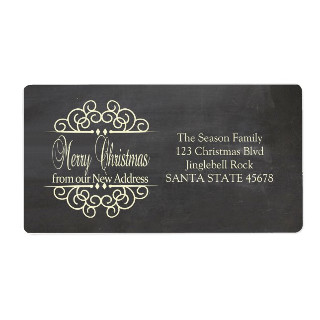 Etiqueta Merry Christmas New address holiday Label (Frente)