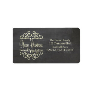 Etiqueta Merry Christmas New address holiday Label