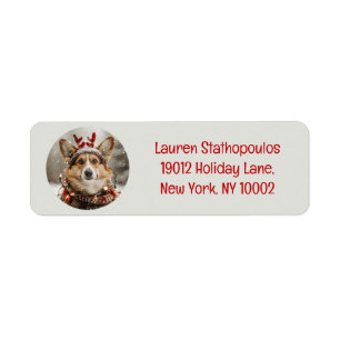 Etiqueta Merry Christmas Pembroke Welsh Corgi Dog