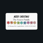 Etiqueta Merry Christmas Rainbow snowflakes<br><div class="desc">Add a special detail to your holiday letters! After all the work and stress, tell them you have a new address! There is no better ( and easier!) way to spread the news than adding this label to your Christmas post. There are many different cards available, so pick the design...</div>