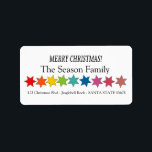Etiqueta Merry Christmas Rainbow stars holiday label<br><div class="desc">Add a special detail to your holiday letters! After all the work and stress, tell them you have a new address! There is no better ( and easier!) way to spread the news than adding this label to your Christmas post. There are many different cards available, so pick the design...</div>