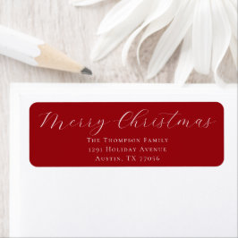Etiqueta Merry Christmas Red Berry Return Address Label