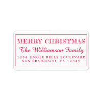 Merry Christmas Red Return Address