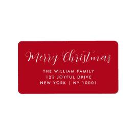 Etiqueta Merry Christmas Red Typography