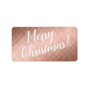 Etiqueta Merry Christmas rosa gold mínimo