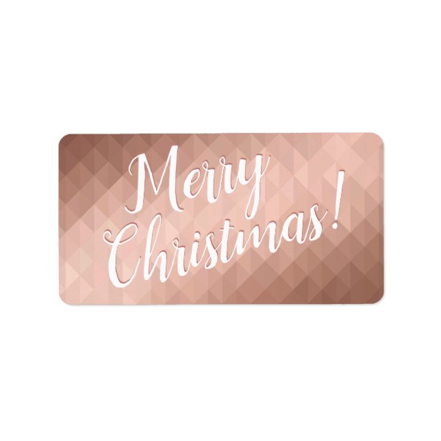 Etiqueta Merry Christmas rosa gold mínimo (Frente)