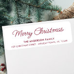 Etiqueta Merry Christmas Simple Holiday Return Address<br><div class="desc">Las etiquetas de dirección de retorno son una parte esencial de cualquier proceso de correo, así que ¿por qué no agregar un toque de alegría de vacaciones con nuestras etiquetas temáticas de Navidades festivos? Con un diseño moderno y bonito, estas etiquetas harán que tus tarjetas de vacaciones se destaquen de...</div>