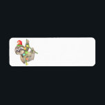 Etiqueta Merry Christmas Sloth<br><div class="desc">Fondo de los perros navideños</div>