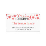 Etiqueta Merry Christmas snowflake holiday Label<br><div class="desc">Add a special detail to your holiday letters! After all the work and stress, tell them you have a new address! There is no better ( and easier!) way to spread the news than adding this label to your Christmas post. There are many different cards available, so pick the design...</div>