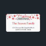Etiqueta Merry Christmas snowflake holiday Label<br><div class="desc">Add a special detail to your holiday letters! After all the work and stress, tell them you have a new address! There is no better ( and easier!) way to spread the news than adding this label to your Christmas post. There are many different cards available, so pick the design...</div>