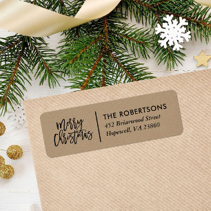 Etiqueta Merry Christmas Stylish Return Address