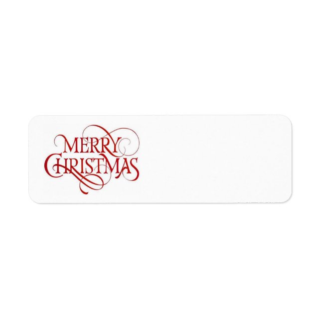 Etiqueta Merry Christmas Text Classic (Frente)