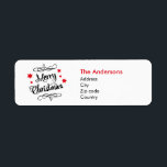 Etiqueta Merry Christmas Typography Red White<br><div class="desc">Diseños para cualquier ocasión. Hay más diseños y artículos a juego disponibles en mi tienda. - http://www.zazzle.com/designbylang* - ¡Gracias por visitarnos!</div>
