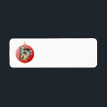 Etiqueta Merry Christmas Yorkshire Terrier<br><div class="desc">Cada uno de los diseños está disponible en todos los productos de Zazzle. Desplácese a Transferir este diseño en la página de este producto y elija su producto favorito. También puede personalizar su elección con nuestra herramienta de texto. Hay muchas fuentes maravillosas para elegir. Gracias!</div>
