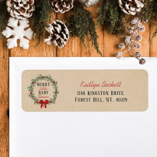 Etiqueta Merry Little Christmas Baby Shower