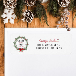 Etiqueta Merry Little Christmas Baby Shower