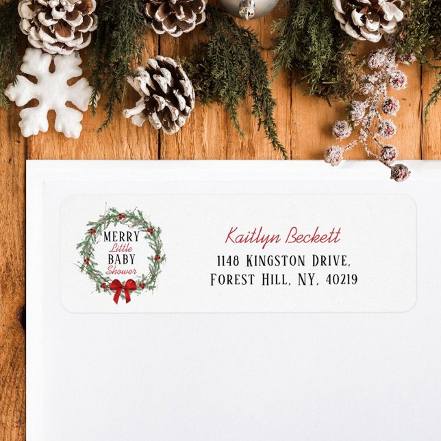 Etiqueta Merry Little Christmas Baby Shower (Subido por el creador)