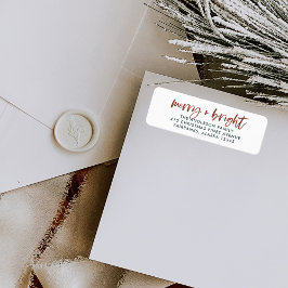 Etiqueta Merry y Bright | Navidades de Casual Script Boho