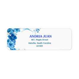 Etiqueta Mesmerizing Blue Floral Return Address Labels