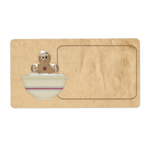 Etiqueta Messy Gingerbread Man Label