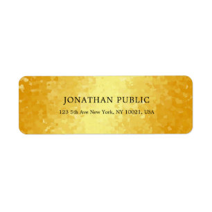 Etiqueta Metálico Aspecto Faux Gold Hearts Elegant Template