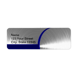 Etiqueta Metalizado cepillado azul y plateado