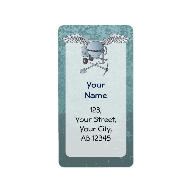 Etiqueta Mezcla de hormigón azul-gris (Frente)