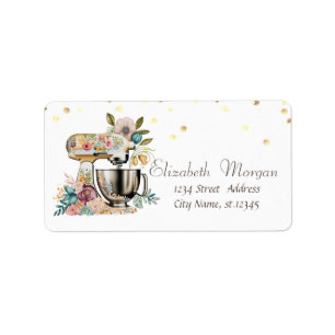 Etiqueta Mezcla Floral Chic Dorado Confeti