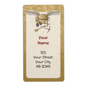 Etiqueta Mezclador de hormigón beige