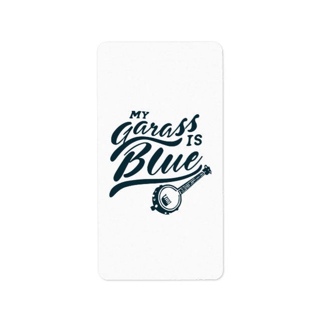 Etiqueta Mi banjo es azul (Frente)