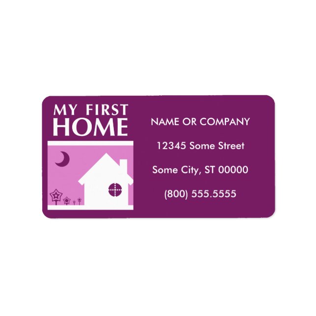 Etiqueta mi primer hogar (mod mauve) (Frente)