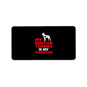 Etiqueta Mi Terrier De Boston Es Mi Terrible De San Valentí