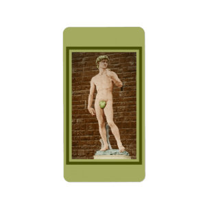 ETIQUETA MICHELANGELO DAVID CON FIG LEAF