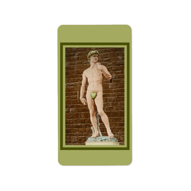 ETIQUETA MICHELANGELO DAVID CON FIG LEAF (Frente)