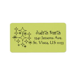 Etiqueta Mid Century Modern Era Diamonds Starbursts Custom