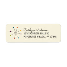 Midcentury Modern Style Retro Return Address