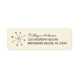 Etiqueta Midcentury Modern Style Retro Return Address