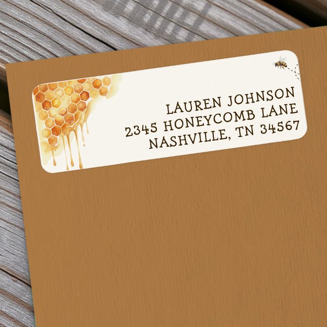 Etiqueta Miel de Abeja Panal Acuarela Abejorro (Subido por el creador)