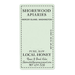 Etiqueta Miel de verano 2 x 3.75" Aster Destruido borde Sag