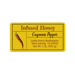 Etiqueta Miel picante de pimienta picante