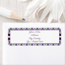 Mina púrpura verde y blanco