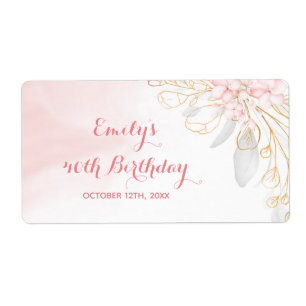 Etiqueta Mini champagne bottle label confetti birthday