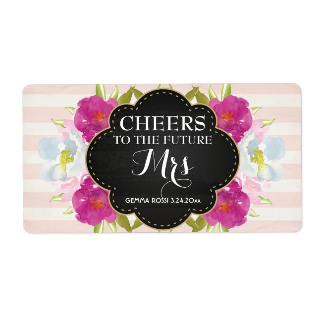 Etiqueta Mini Champagne Label Bridal Shower Favor (Frente)