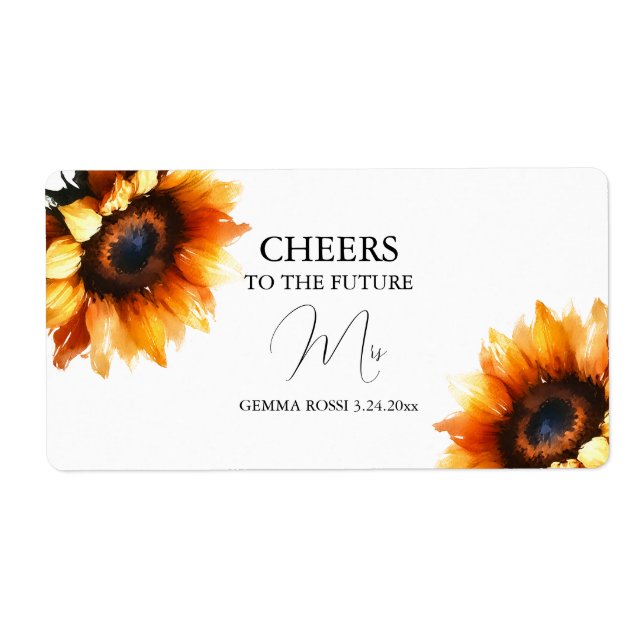 Etiqueta Mini Champagne Label Bridal Shower Favor (Frente)